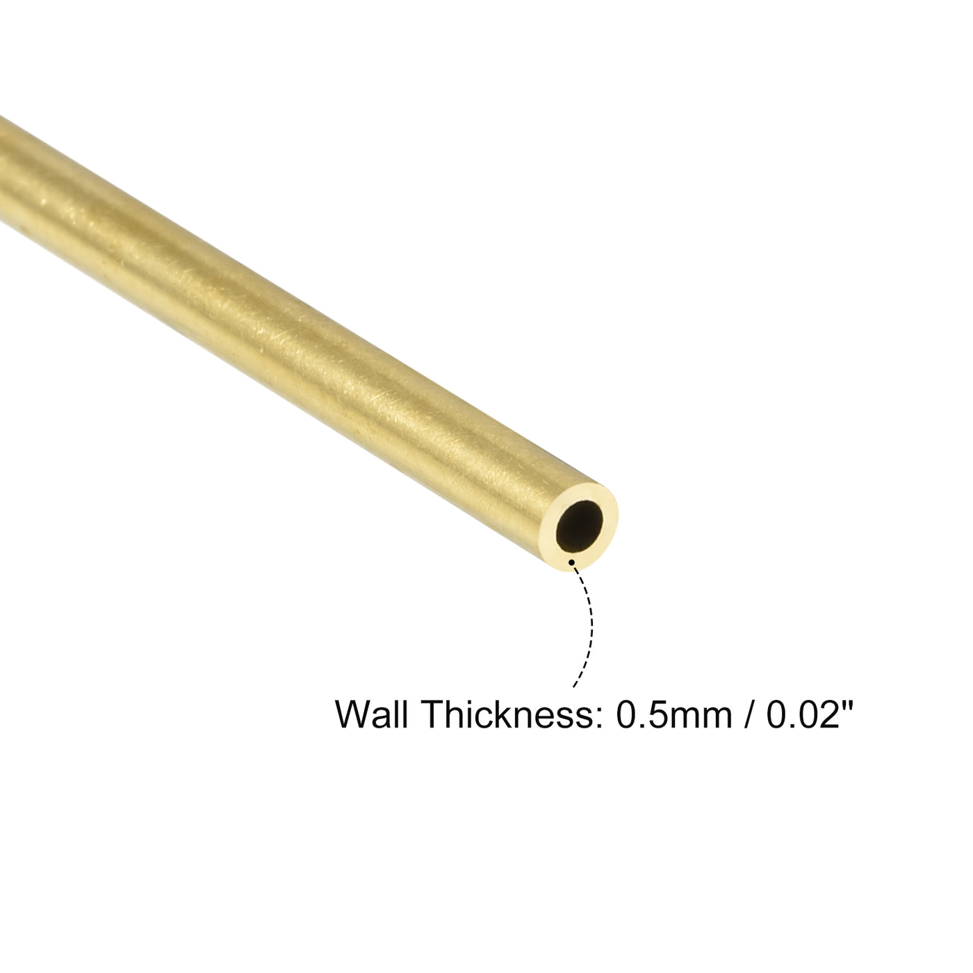 uxcell Uxcell 10Stk. Messingrohr 2,5mm Außendurchmesser 0,5mm Wanddicke 30mm lang Rohr für DIY