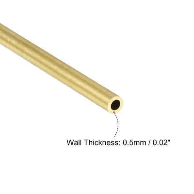 Harfington Uxcell 10Stk. Messingrohr 2,5mm Außendurchmesser 0,5mm Wanddicke 30mm lang Rohr für DIY