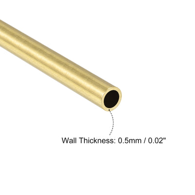 Harfington Uxcell 10Stk. Messingrohr 3,5mm Außendurchmesser 0,5mm Wanddicke 30mm lang Rohr für DIY