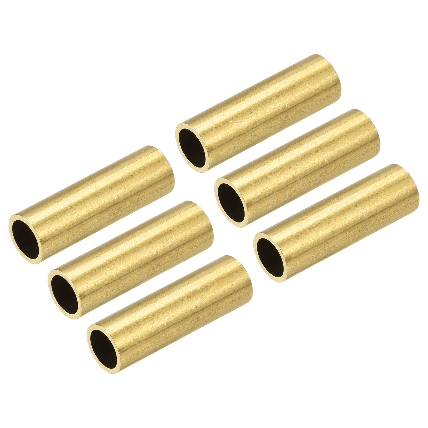 uxcell Uxcell 6Stk. Messingrohr 9,5mm Außendurchm. 1mm Wanddicke 30mm lang Rohr für DIY