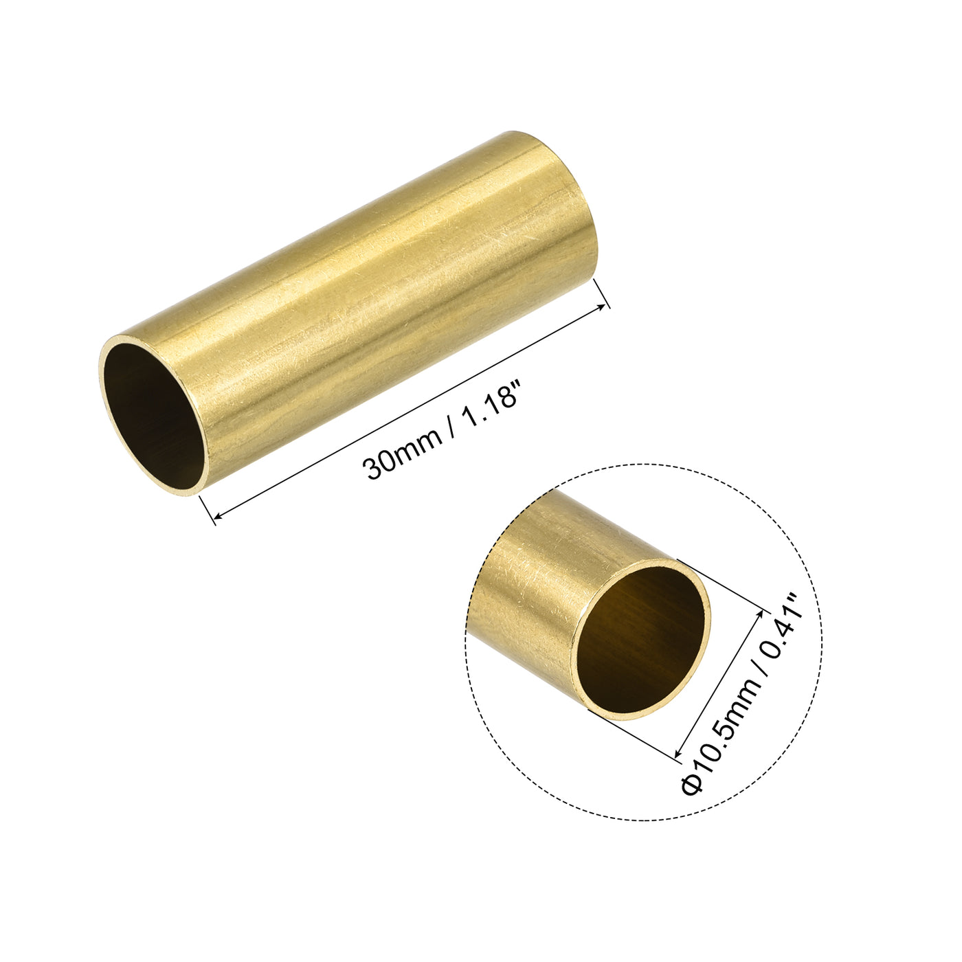 uxcell Uxcell 10Stk. Messingrohr 10,5mm Außendurchm. 0,5mm Wanddicke 30mm lang Rohr für DIY