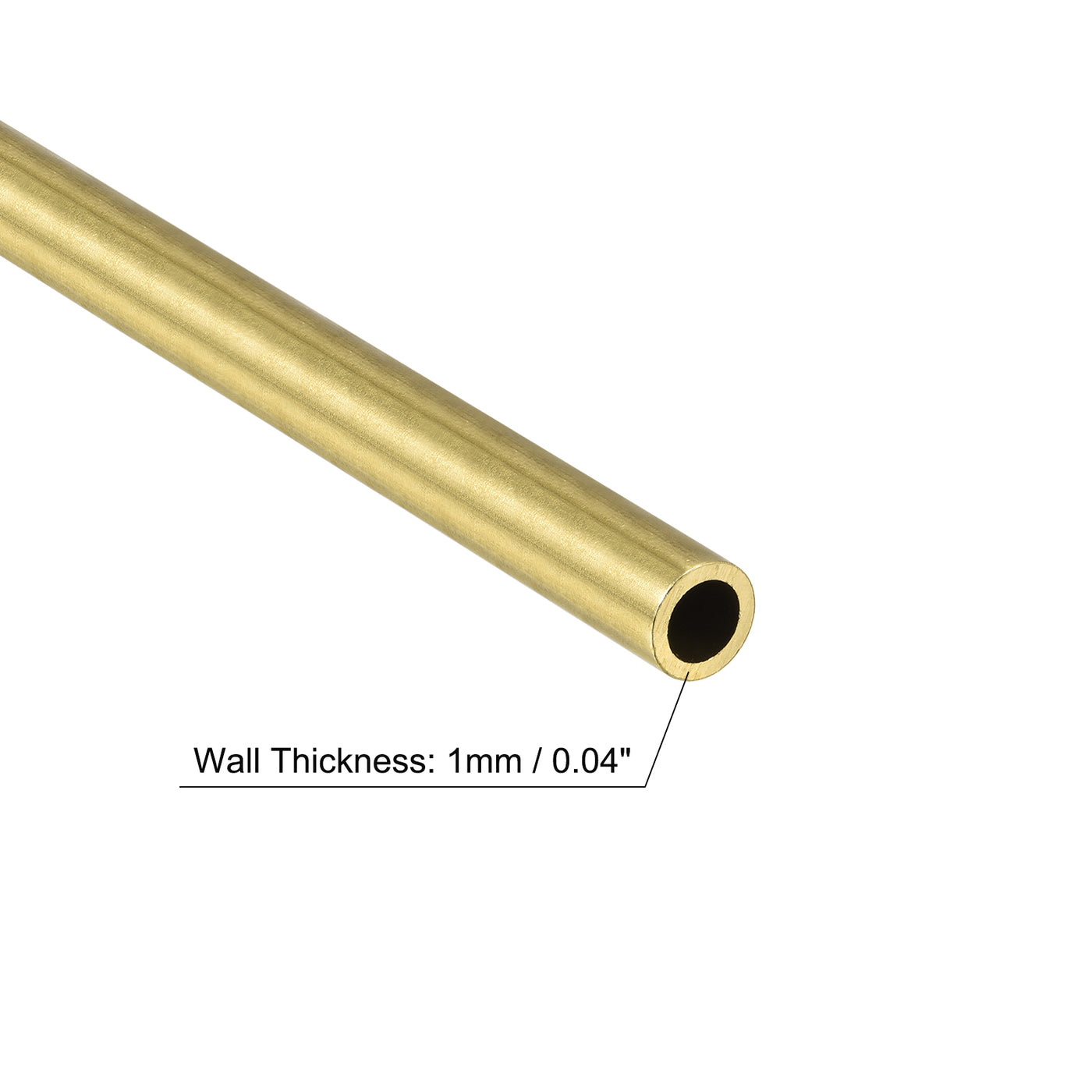 uxcell Uxcell 2Stk. Rund Messingrohr 5mm Außendurchmesser 1mm Wanddicke 200mm lang Rohr