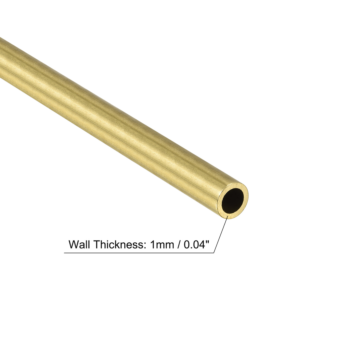 uxcell Uxcell 3Stk. Rund Messingrohr 6mm Außendurchmesser 1mm Wanddicke 200mm lang Rohr