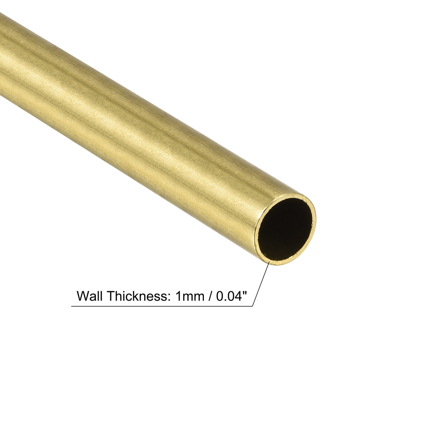 uxcell Uxcell Brass Round Tube 10mm OD 1mm Wall Thickness 200mm Length Pipe Tubing