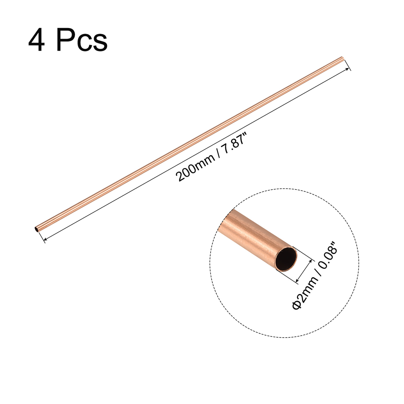 Harfington Copper Tubing Seamless Straight Pipes Tubes