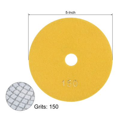 Harfington Uxcell  Polierpad 5" 150 Grits Nass/Trocken-Schleifen für Steine Arbeitsplatte