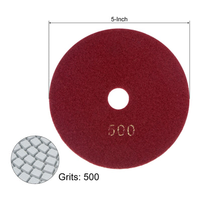 Harfington Uxcell 5-Inch 500 Grits Diamond Polishing Pad Wet/Dry for Stone Concrete Marble