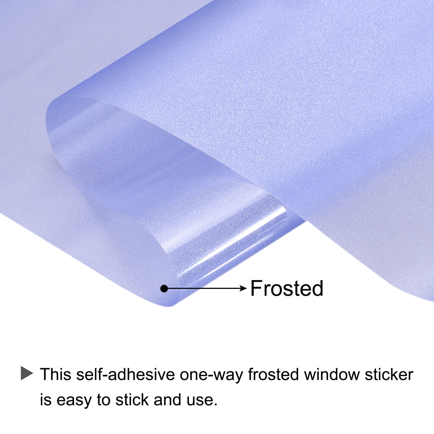 Harfington Window Privacy Film 15.75 Inch x 6.56 Feet Self-Adhesive Sticker Light Blue