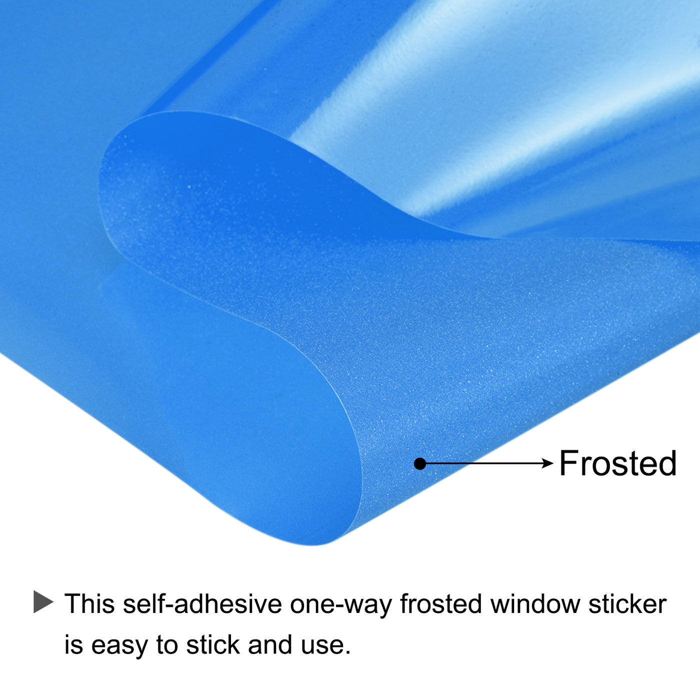 Harfington Window Privacy Film 19.68 Inch x 9.84 Feet Self-Adhesive Sticker Blue