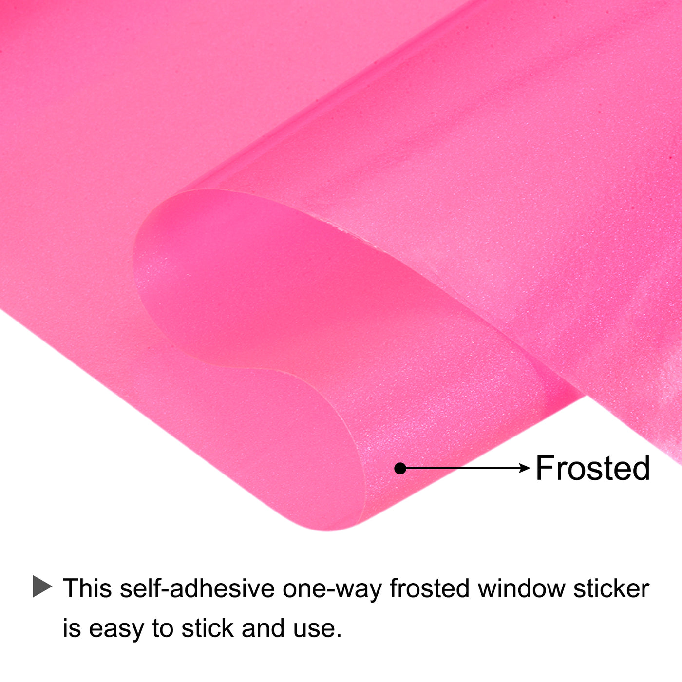 Harfington Window Privacy Film 15.75 Inch x 9.84 Feet Self-Adhesive Sticker Pink