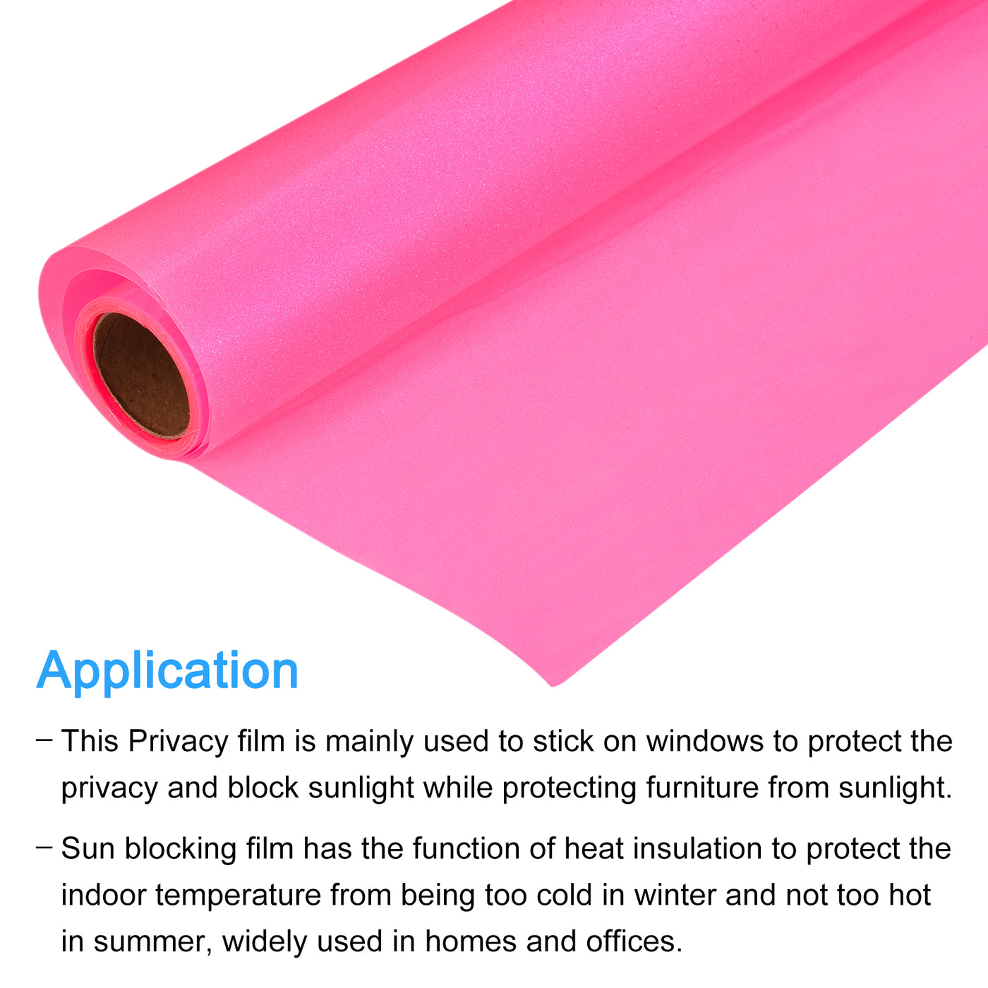 Harfington Window Privacy Film 15.75 Inch x 9.84 Feet Self-Adhesive Sticker Pink