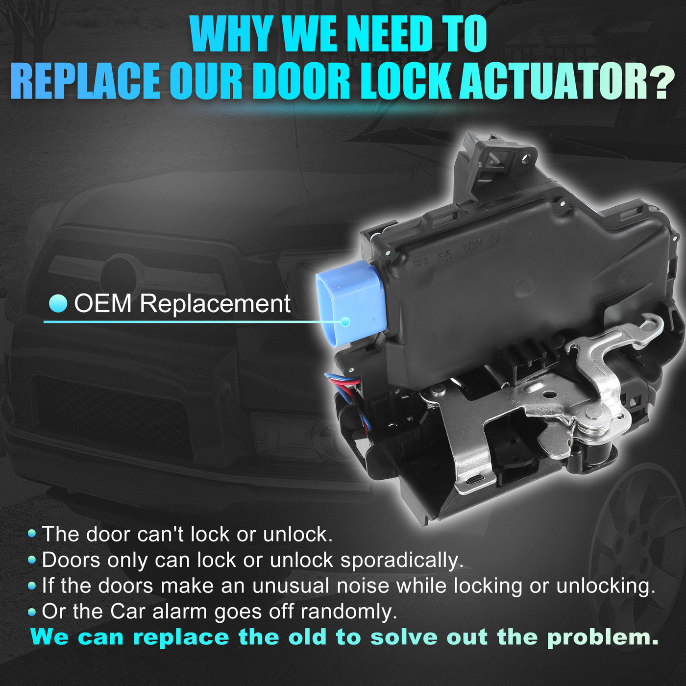 X AUTOHAUX Front Left Door Lock Actuator Mechanism Central Locking for VW Golf MK5 2003-2013 3D1837015AB