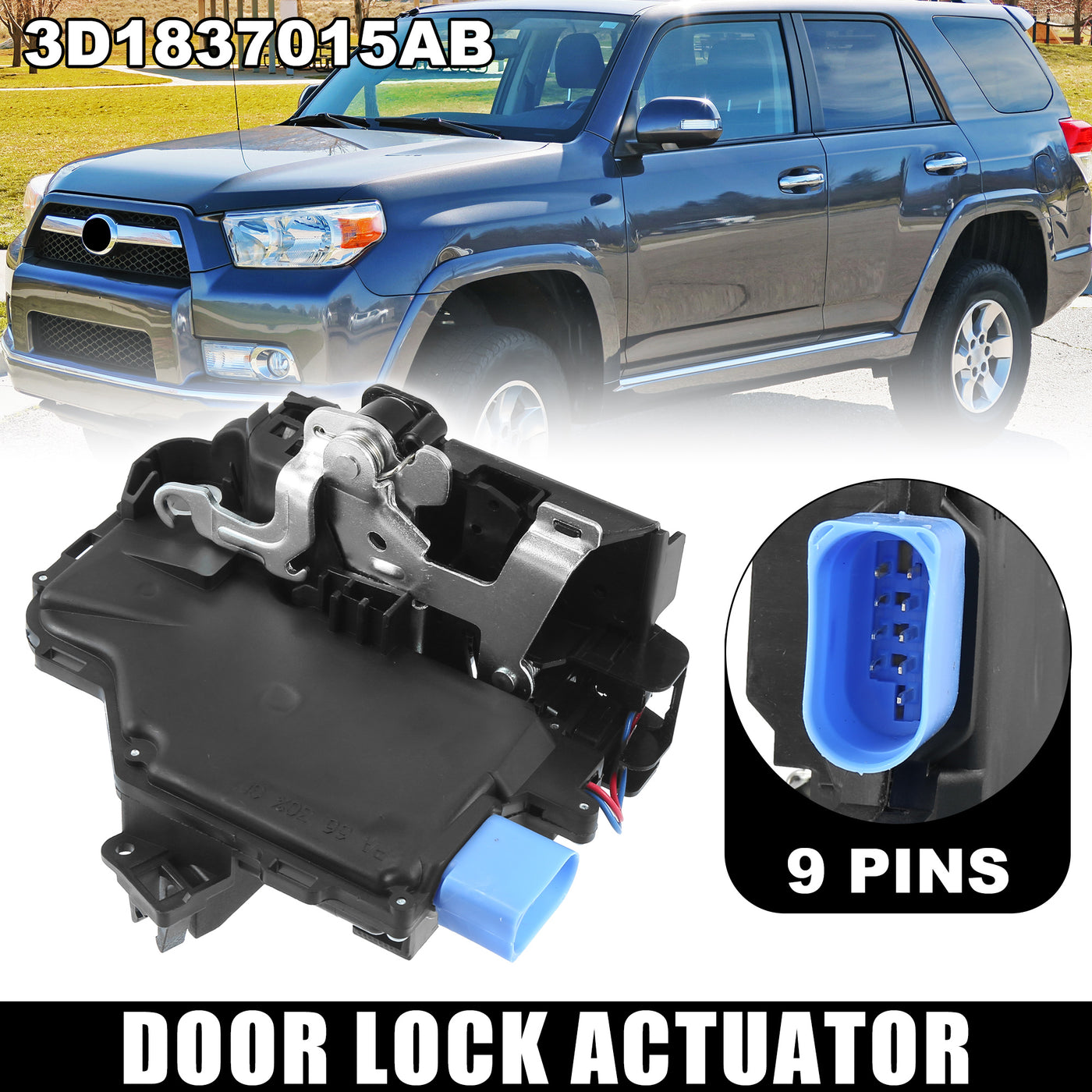 X AUTOHAUX Front Left Door Lock Actuator Mechanism Central Locking for VW Golf MK5 2003-2013 3D1837015AB