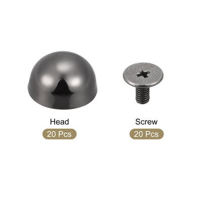 Harfington Uxcell 12x7mm Screw Back Rivets Hollow Round Head Leather Studs Silver Tone 20 Sets