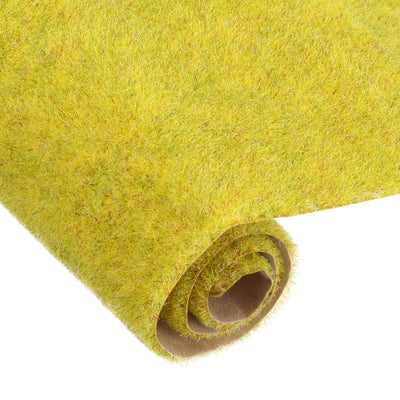 Harfington Artificial Model Grass Mat 10" x 10" Golden Yellow for Garden Lawn Model 2pcs