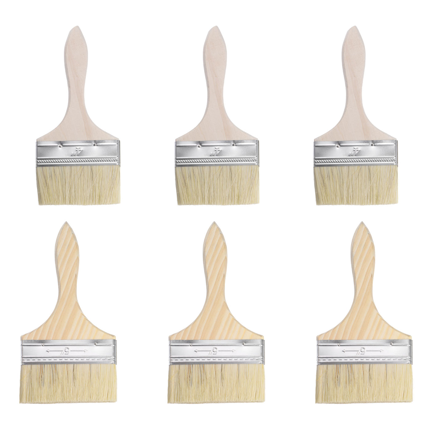 uxcell Uxcell 5Inch & 4Inch Chip Paint Brush Synthetic Bristle with 13mm Thick Handle 6pcs