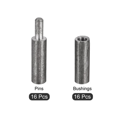 Harfington Uxcell Weld on Barrel Hinges, Male to Female Iron Hinge Pin for Home Gate Door Window