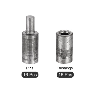 Harfington Uxcell Weld on Barrel Hinges, Male to Female Iron Hinge Pin for Home Gate Door Window