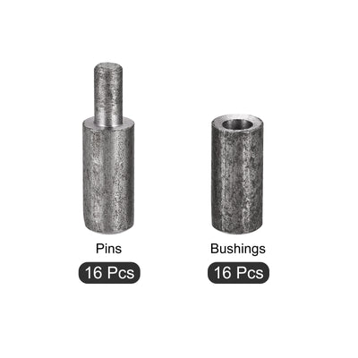 Harfington Uxcell Weld on Barrel Hinges, Male to Female Iron Hinge Pin for Home Gate Door Window