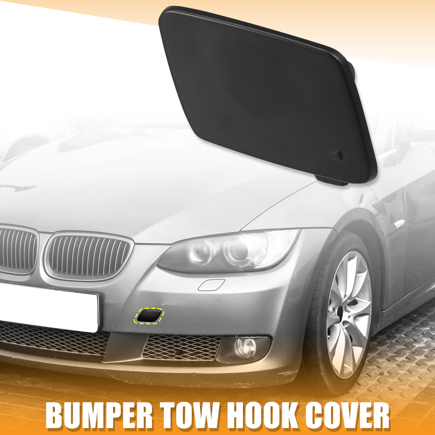 X AUTOHAUX 51110037058 51117891391 Black Front Bumper Tow Hook Cover Replacement for BMW  328i Base 2.0L