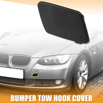 Harfington 51110037058 51117891391 Black Front Bumper Tow Hook Cover Replacement for BMW  328i Base 2.0L