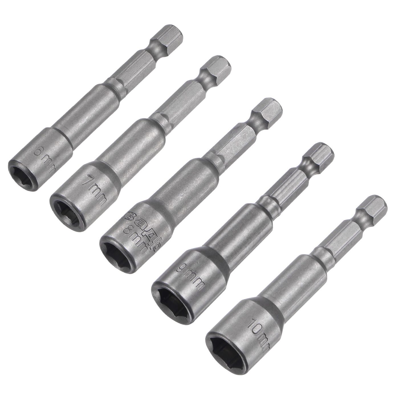 uxcell Uxcell Schneller Wechsel Nuss Treiber Bit Set, 1/4" Hex Schaft 2,5" Länge 6mm 7mm 8mm 9mm 10mm Magnetisch Nuss Setter Bohrbits