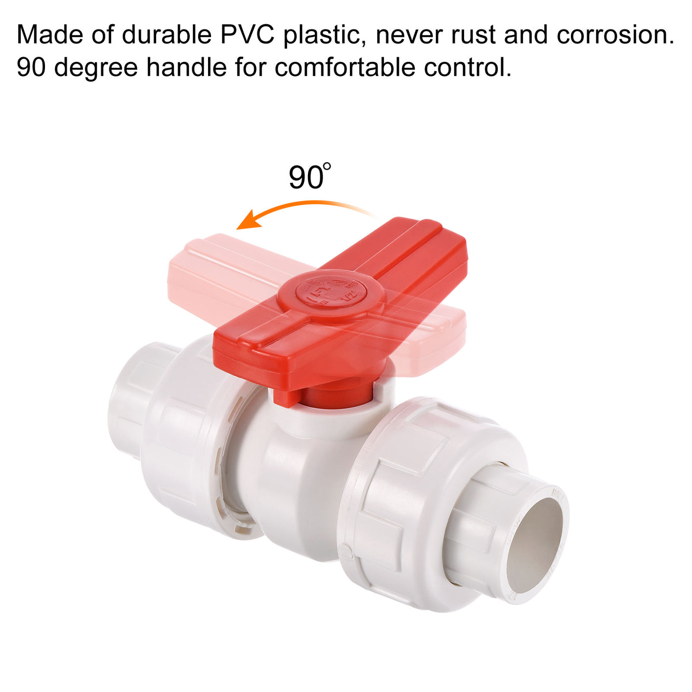 Harfington Union-Kugelhahn, PVC-Buchsentyp, Absperrventilschalter zur Wasserdurchflussregelung