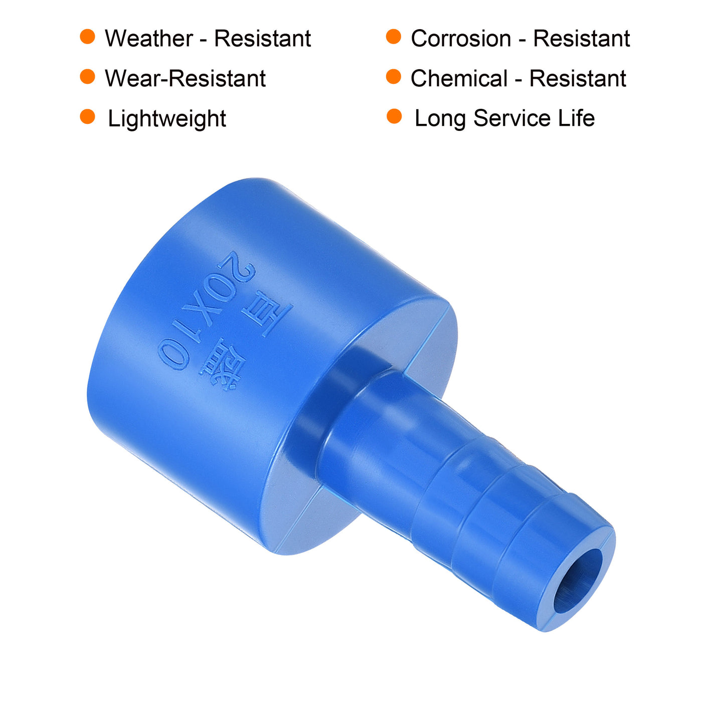 Harfington PVC Pipe Fitting 10mm Barbed x 20mm ID Spigot Straight Tube Adapter Hose Quick Connector, Blue