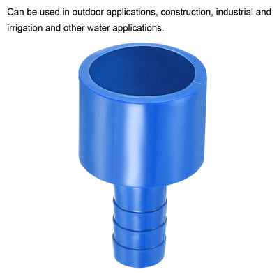 Harfington PVC Pipe Fitting 10mm Barbed x 20mm ID Spigot Straight Tube Adapter Hose Quick Connector, Blue