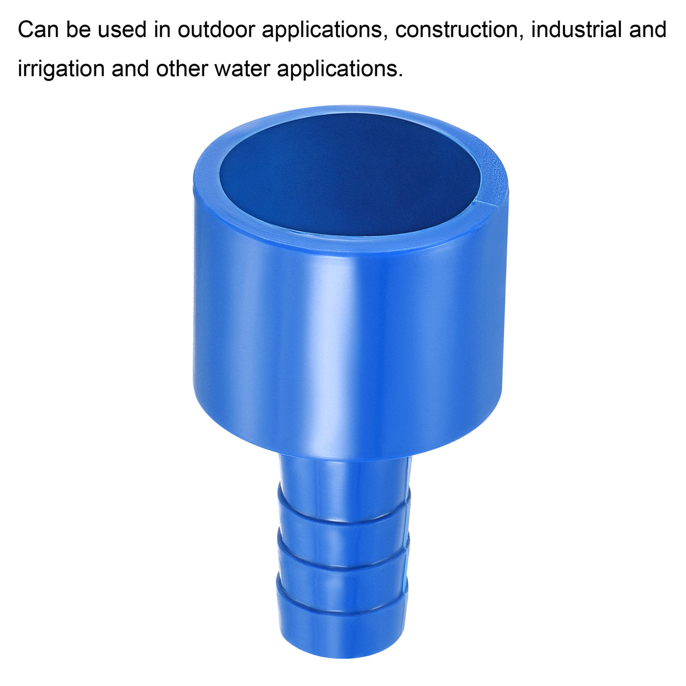 Harfington PVC Pipe Fitting 10mm Barbed x 20mm ID Spigot Straight Tube Adapter Hose Quick Connector, Blue Pack of 2