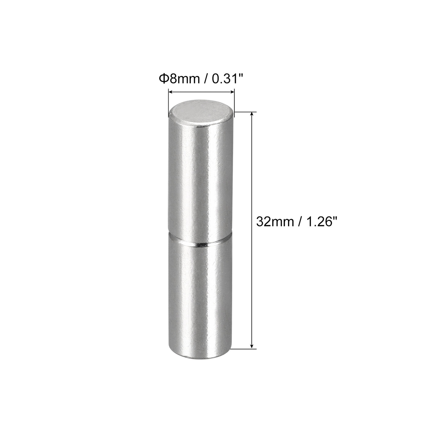 uxcell Uxcell Weld on Barrel Hinges, 201 Stainless Steel Hinge Pin for Metal Home Gate Door Window