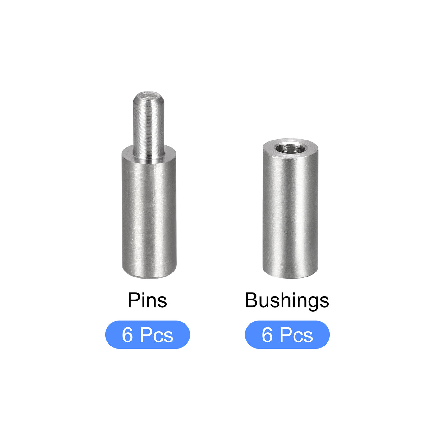 uxcell Uxcell Weld on Barrel Hinges, Male to Female 201 Stainless Steel Hinge Pin for Metal Home Gate Door Window