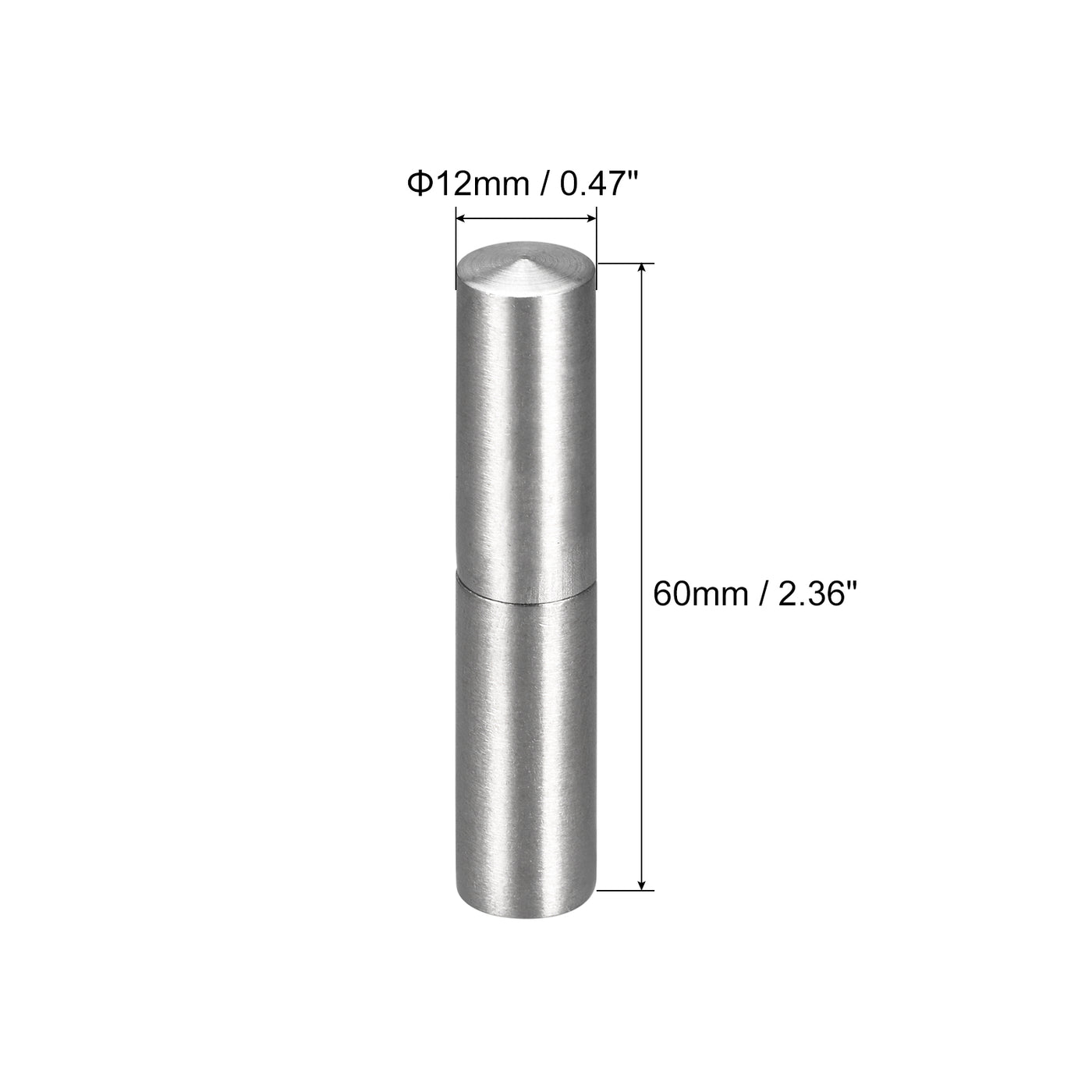 uxcell Uxcell Weld on Barrel Hinges, Male to Female 201 Stainless Steel Hinge Pin for Metal Home Gate Door