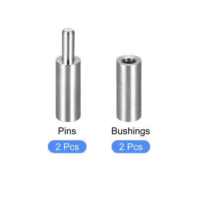 Harfington Uxcell Weld on Barrel Hinges, Male to Female 201 Stainless Steel Hinge Pin for Metal Home Gate Door