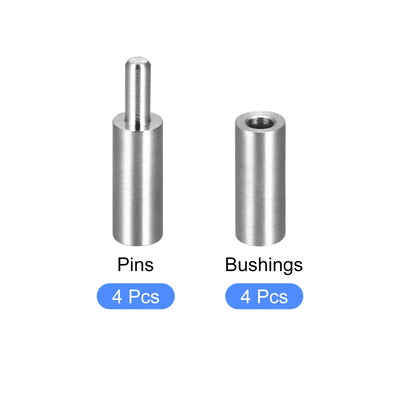 Harfington Uxcell Weld on Barrel Hinges, Male to Female 201 Stainless Steel Hinge Pin for Metal Gate Door Window