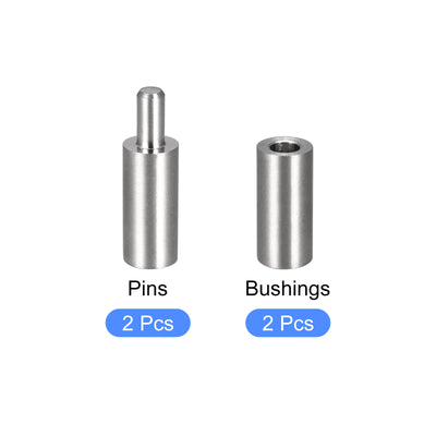 Harfington Uxcell Weld on Barrel Hinges, Male to Female 201 Stainless Steel Hinge Pin for Metal Home Gate Door