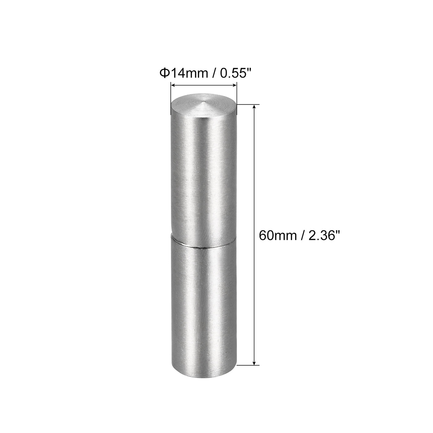 uxcell Uxcell Weld on Barrel Hinges, Male to Female 201 Stainless Steel Hinge Pin for Metal Gate Door Window