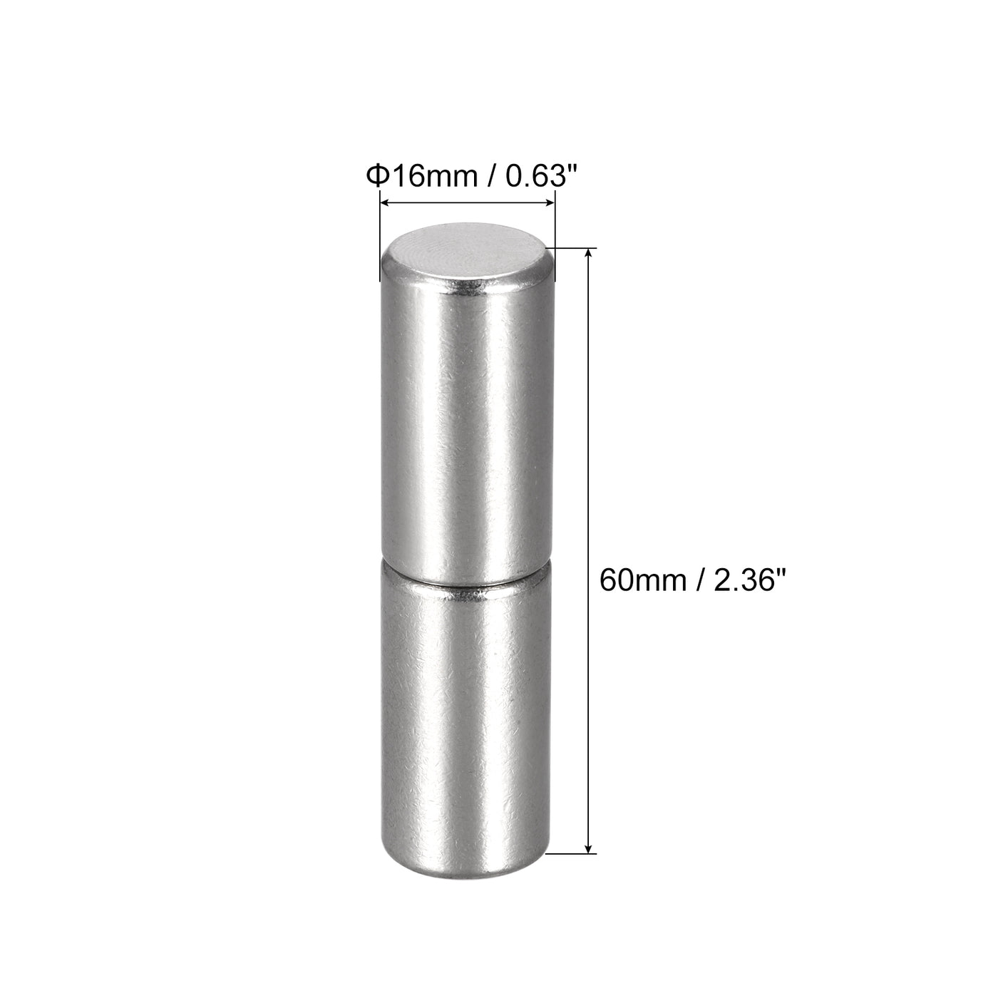 uxcell Uxcell Weld on Barrel Hinges, Male to Female 201 Stainless Steel Hinge Pin for Metal Home Gate Door