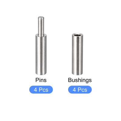 Harfington Uxcell Weld on Barrel Hinges, 304 Stainless Steel Hinge Pin for Metal Home Gate Door Window