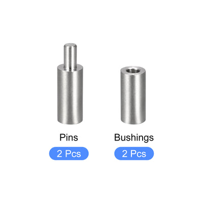 Harfington Uxcell Weld on Barrel Hinges, Male to Female 304 Stainless Steel Hinge Pin for Metal Gate Door Window
