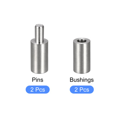 Harfington Uxcell Weld on Barrel Hinges, Male to Female 304 Stainless Steel Hinge Pin for Metal Gate Door Window