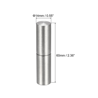 Harfington Uxcell Weld on Barrel Hinges, Male to Female 304 Stainless Steel Hinge Pin for Metal Gate Door Window