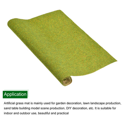 Harfington Artificial Model Grass Mat 13.8" x 39" Lawn Green for Garden Lawn Model