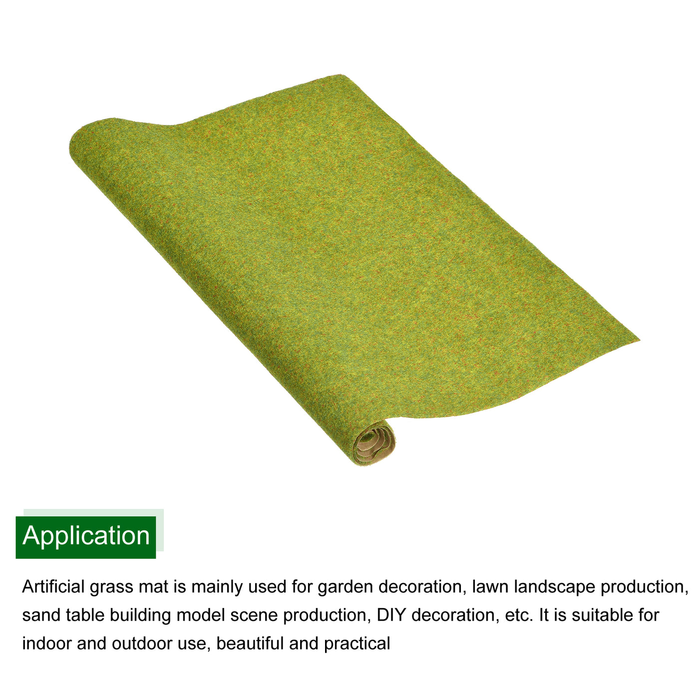 Harfington Artificial Model Grass Mat 13.8" x 19.7" Lawn Green for Garden Lawn Model