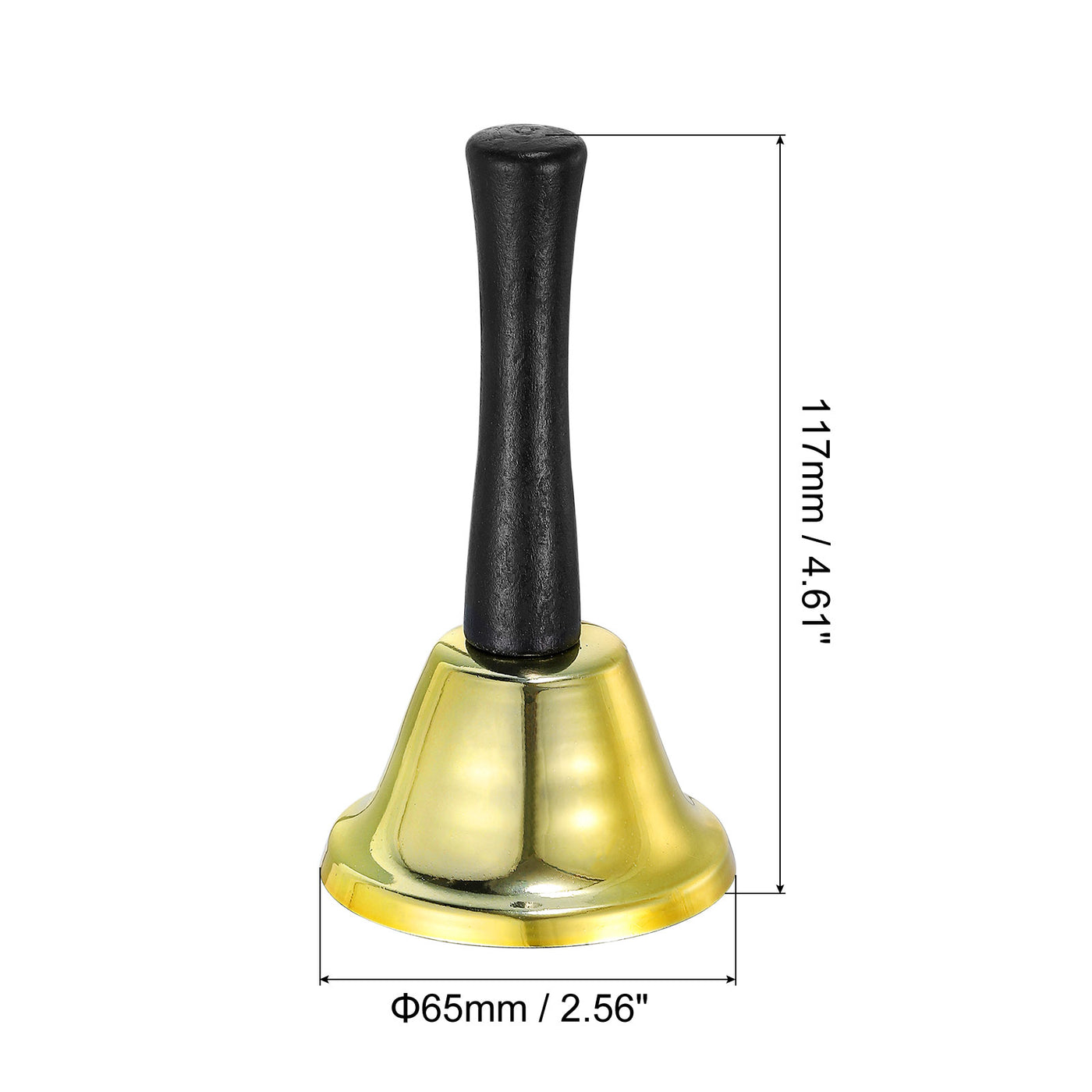 uxcell Uxcell Loud Hand Bell, 65mm(2.56") Dia. Dinner Bell for Classroom, Service, Gold Tone