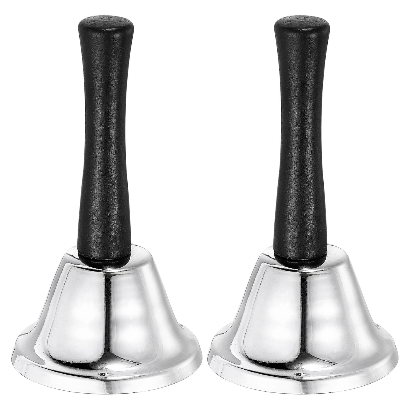 uxcell Uxcell Loud Hand Bell, 2pcs 65mm(2.56") Dinner Bell for Classroom, Service, Silver Tone