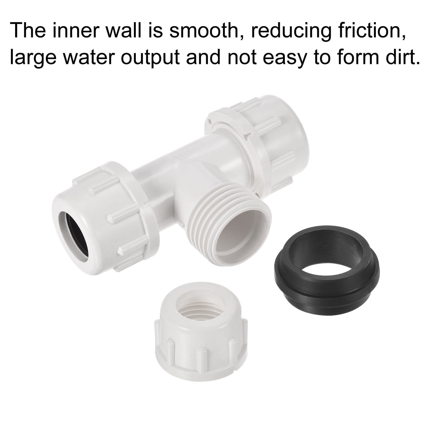 Harfington Compression Tube Tee Fitting Quick Connector for Water Line Home Garden Irrigation