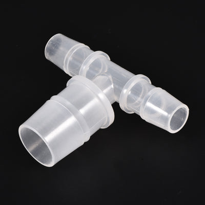 Harfington PP Reducing 18x20x18mm OD Barb Hose Fitting 3 Way Tee T Shape Translucent