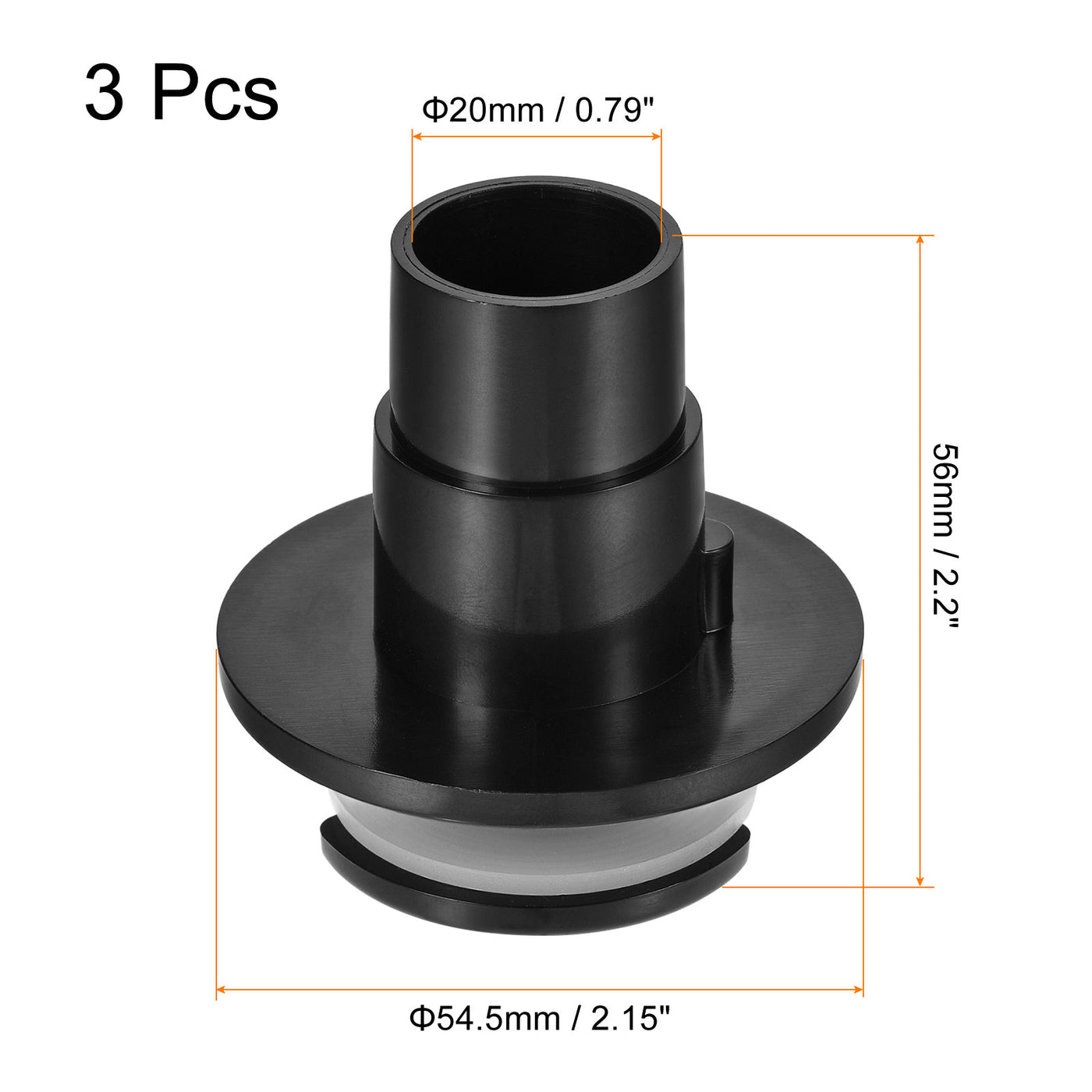 Harfington 3Pcs PVC Water Tank Pipe Fitting 20mm Straight Connector with Gasket