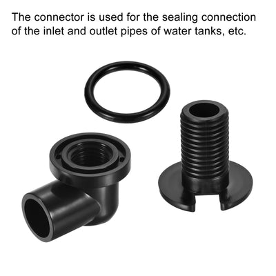 Harfington PVC Water Tank Pipe Fitting 20mm Elbow Connector with Rubber Ring